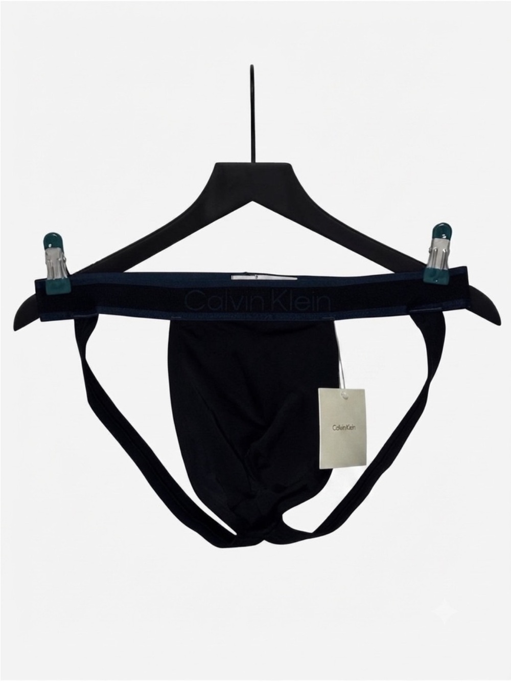 NWT Calvin Klein Tonal Logo Micro Jockstrap Black Size L
